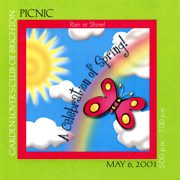 Garden Club of Brighton picnic invitation cover, 2001