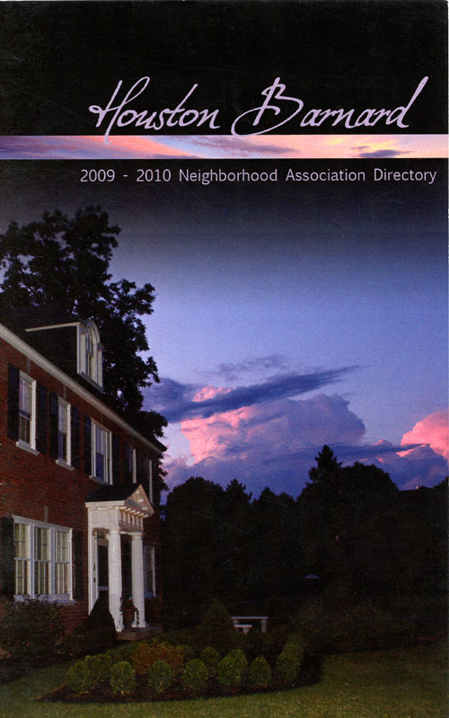 Houston Barnard neighborhood directory, 2009 cover image