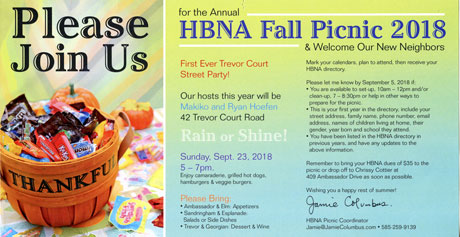 2018 Houston Barnard neighborhood picnic invite