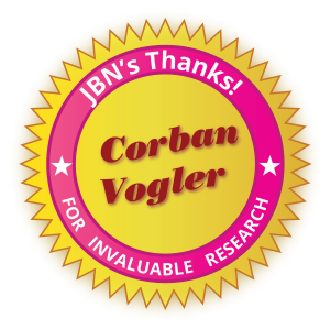 illustration of JBN award seal for Invaluable Research for Corban Vogler