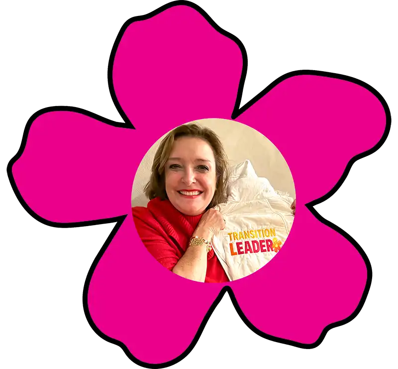 photo of AJ Holtz stylized with flower outline